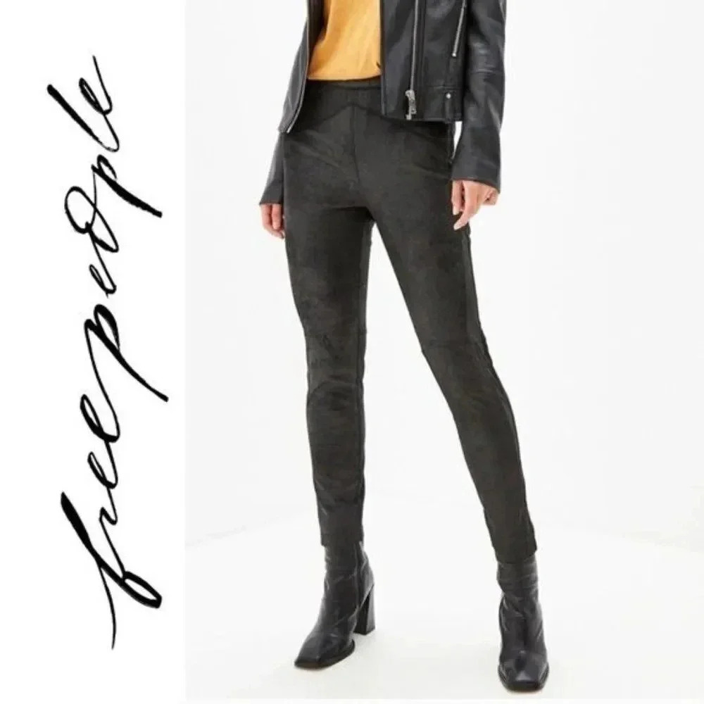 Free People Midnight Vegan Suede Black Leggings - Picture 10 of 11